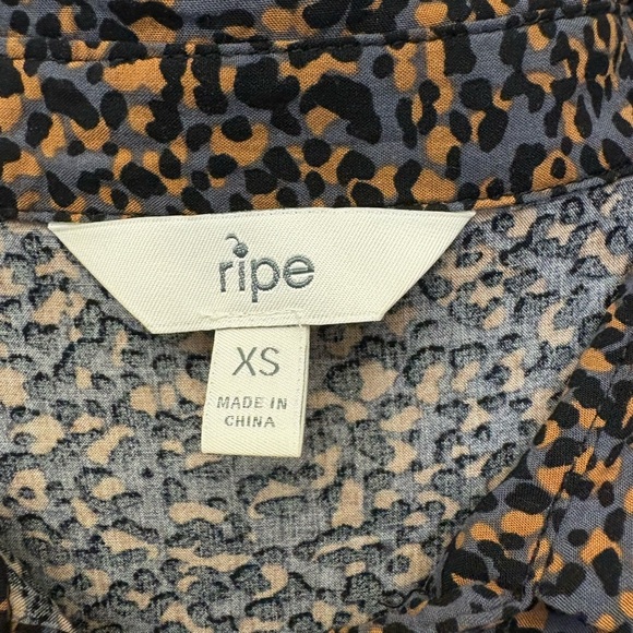Ripe Maternity Dress button down animal print collared long sleeve comfy size XS - Picture 4 of 8